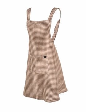 haomy Japanese apron in gold gingham linen