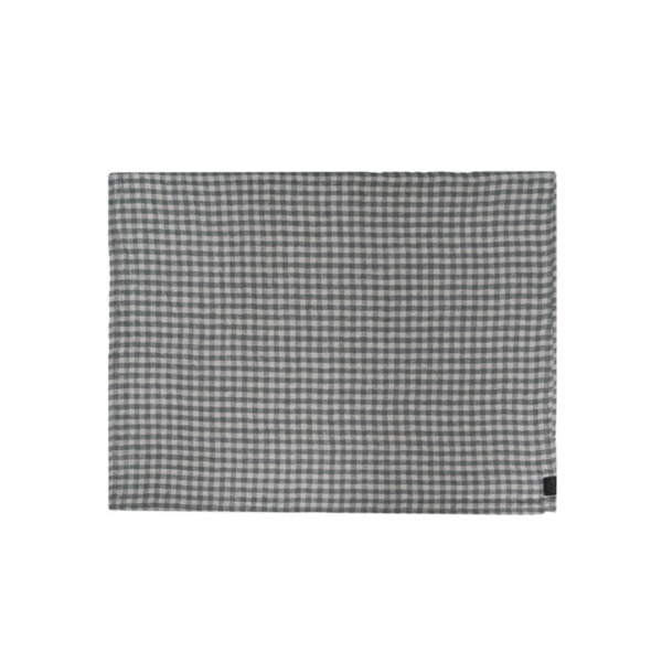haomy Gingham linen place mat or napkin "pigeon