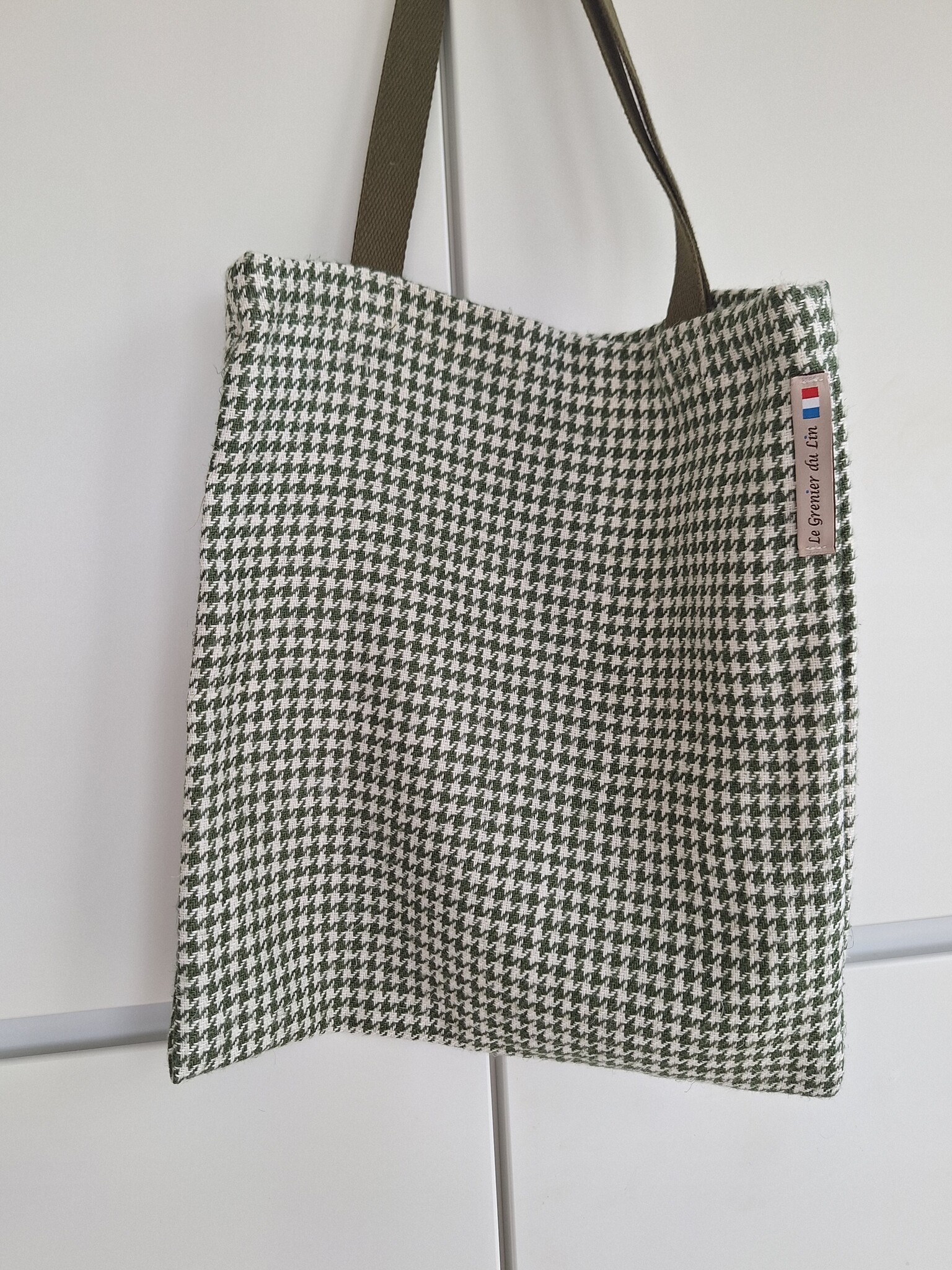 Le grenier du lin tote bag en lin vichy