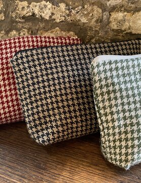 Le grenier du lin Houndstooth linen case