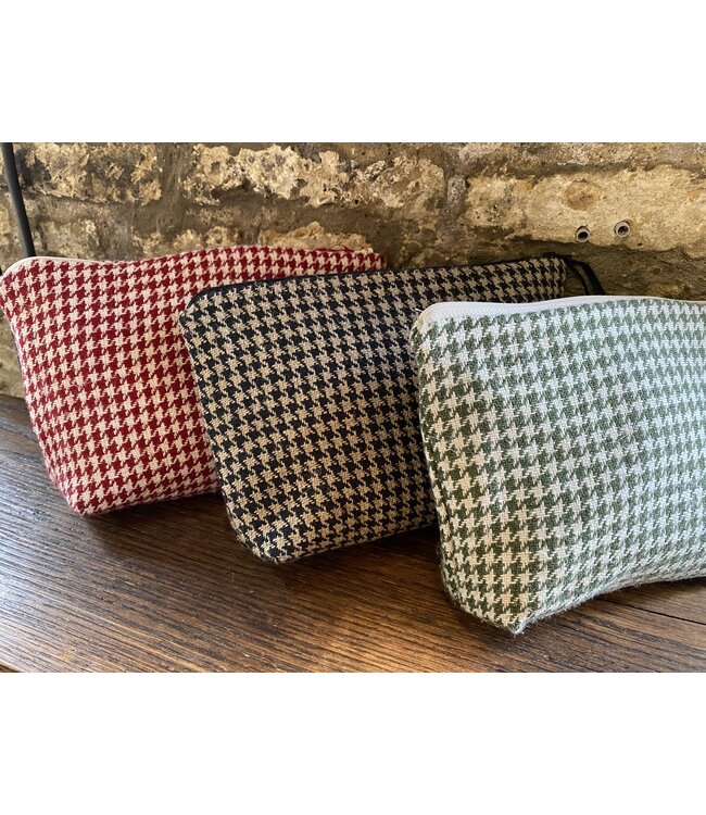 Le grenier du lin Houndstooth linen case