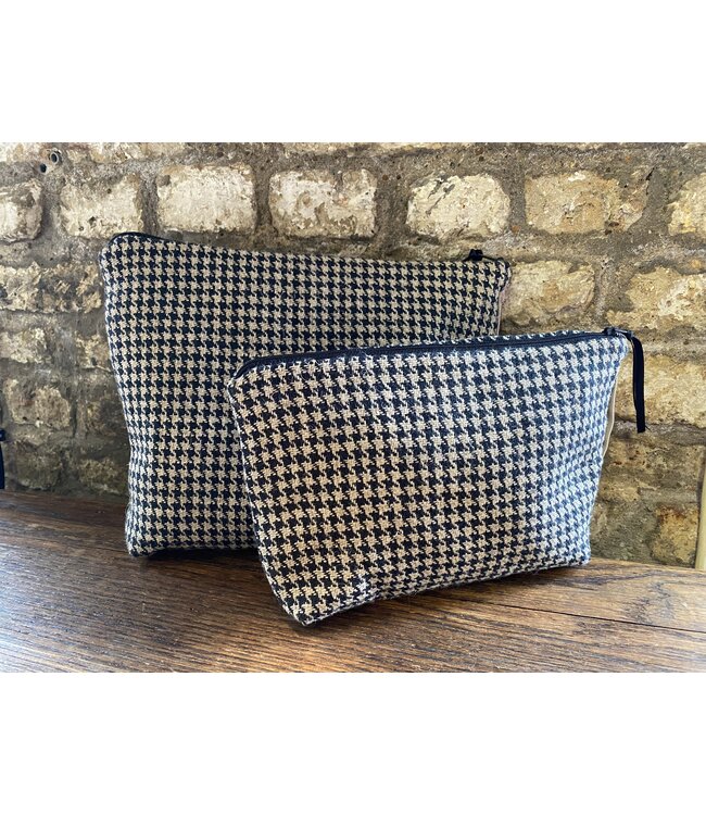 Le grenier du lin Trousse en lin  pied de poule