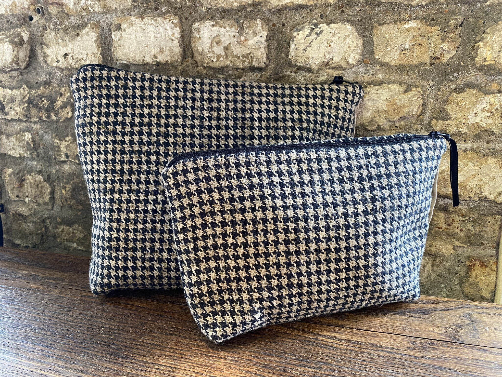 Le grenier du lin Houndstooth linen case