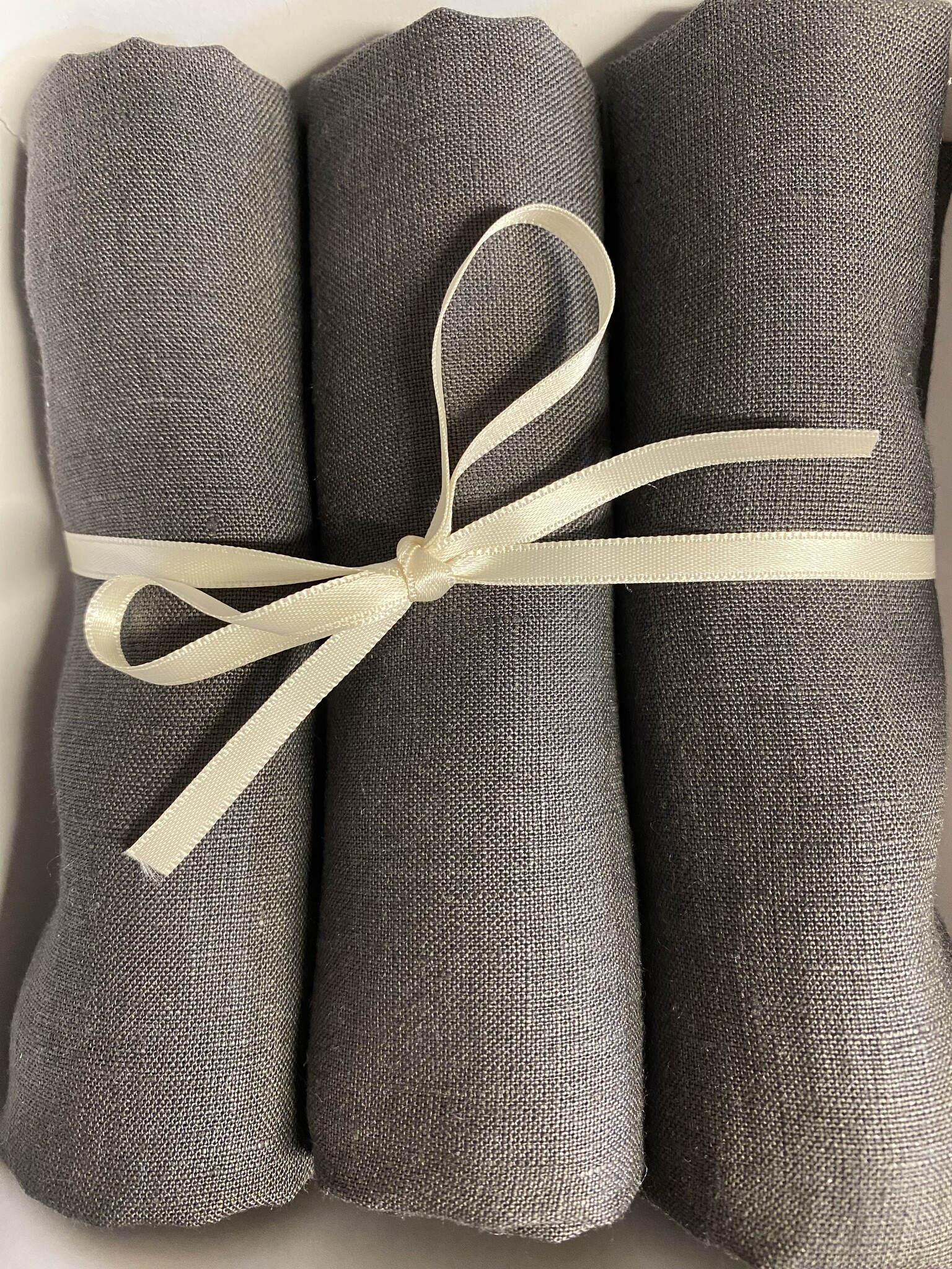 Le grenier du lin Dark grey linen handkerchiefs