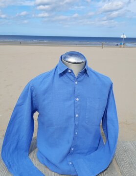 Le grenier du lin Lavender blue long sleeve linen shirt