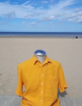 Le grenier du lin Yellow short-sleeved linen shirt