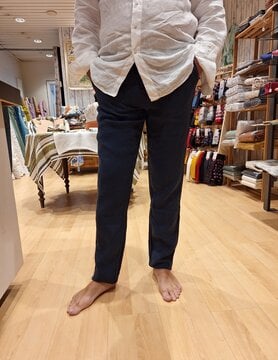 Le grenier du lin Pantalon  en lin Clark  bleu marine