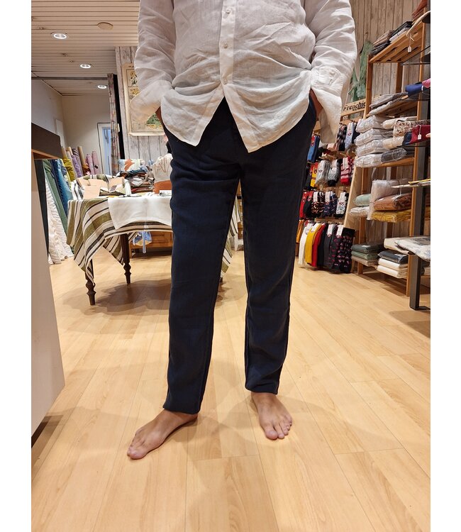 Le grenier du lin Clark marineblauwe linnen broek