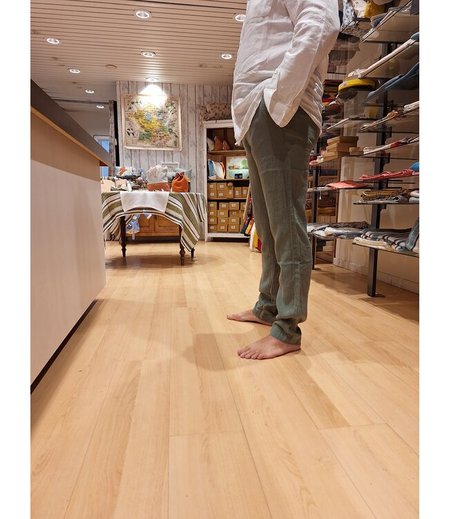 Le grenier du lin Pantalon  en lin Clark  olive