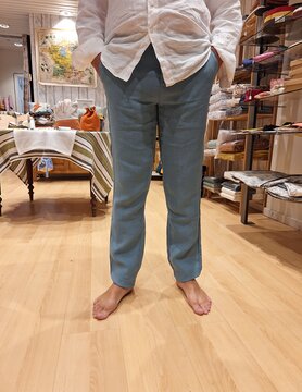 Le grenier du lin Pantalon en lin "Clark"  fleur de lin