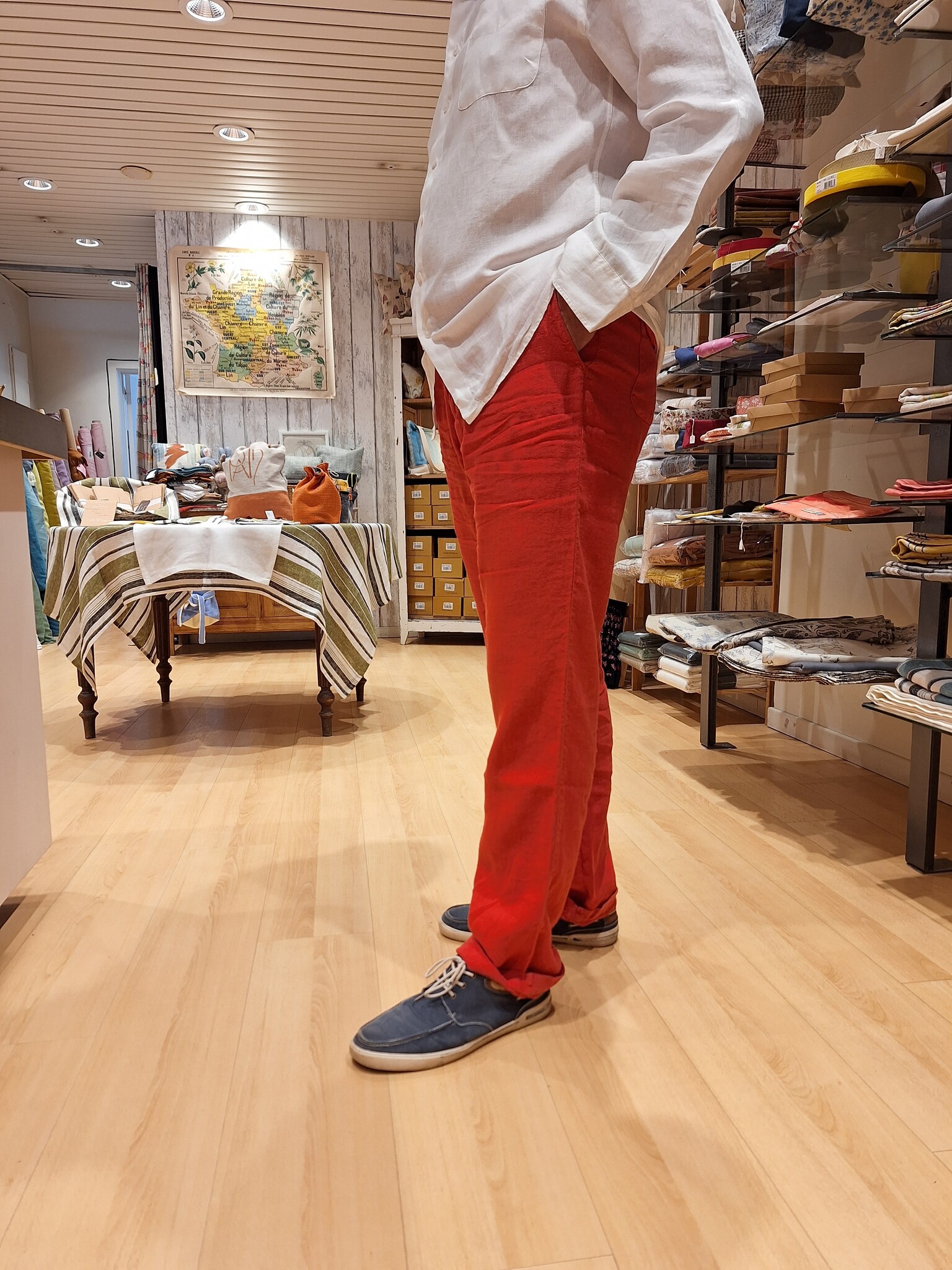 Le grenier du lin Van ketchup linen trousers