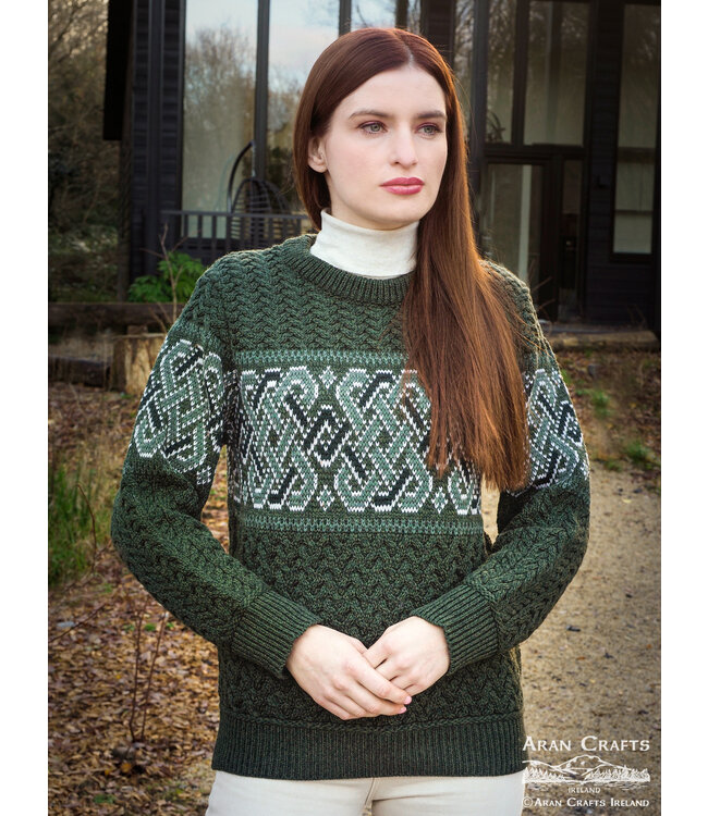 aran craft "RINGSEND / C5349" Ronde hals Ierse trui