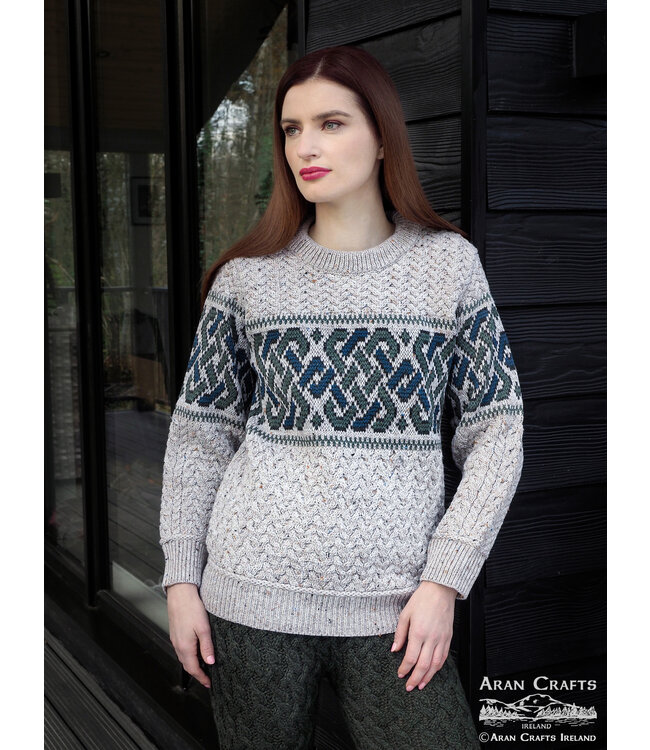 aran craft "RINGSEND / C5349" Ronde hals Ierse trui