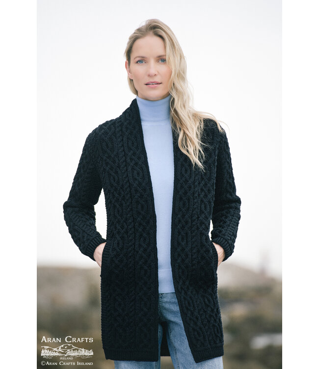 aran craft Lange gilet clare X4901