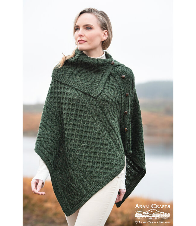 aran craft Ierse wollen poncho tipperary CW4784