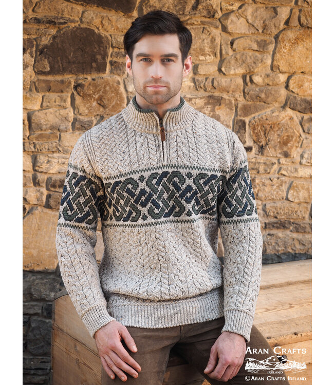 aran craft "NEW GRANGE / X4843" Irish trucker jumper