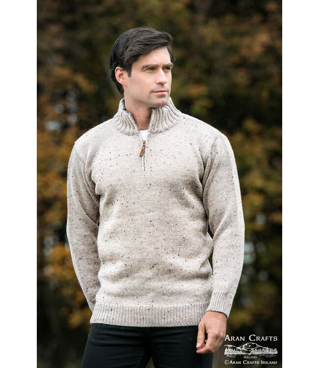 Aran Crafts "SANDYMOUNT / X5333" Irish trucker jumper