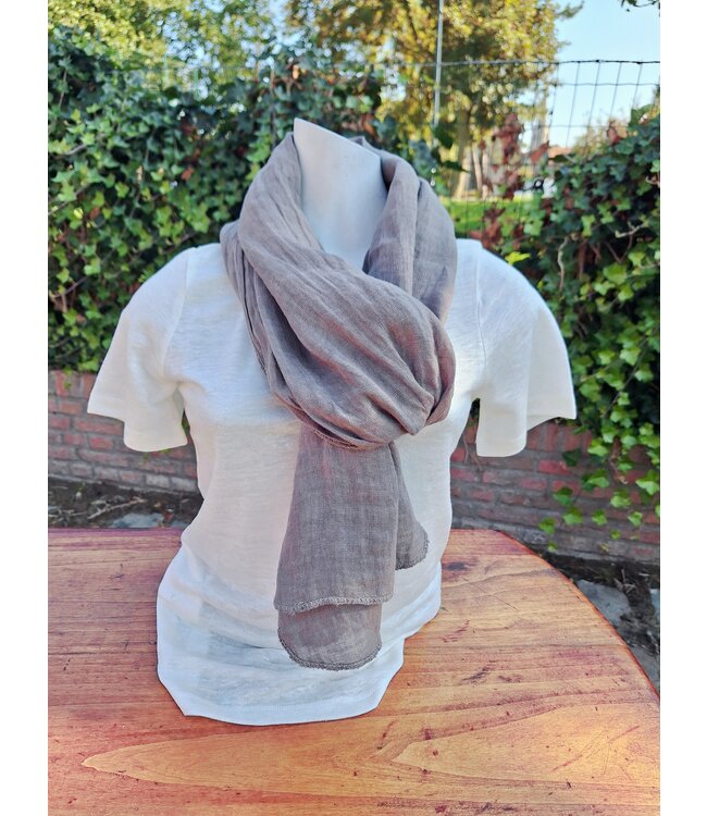 Taupe linen scarf