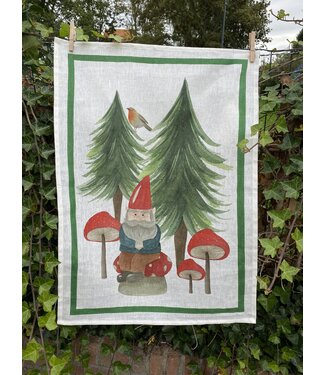 tessitura toscana Torchon ou décor en lin " jolly elf green "