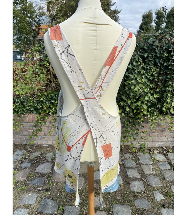 Le grenier du lin Japanese graphic linen apron