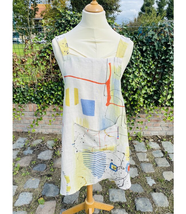 Le grenier du lin Japanese graphic linen apron