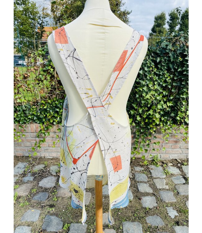 Le grenier du lin Japanese graphic linen apron