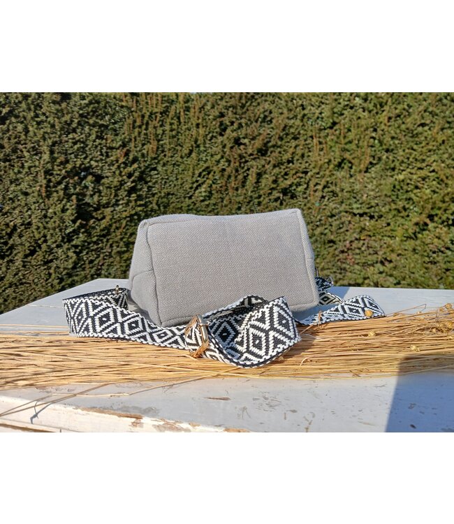 Le grenier du lin Linen shoulder bag LIGHT GREY