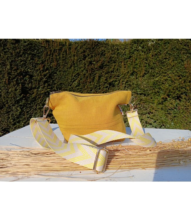 Le grenier du lin YELLOW linen shoulder bag