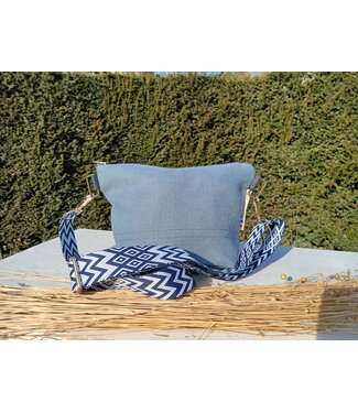 Le grenier du lin Linen shoulder bag BLUE
