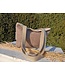 la grenier du lin Linen bag with handles PIED DE POULE BROWN
