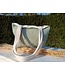 Le grenier du lin Linen bag with handles PIED DE POULE GREEN