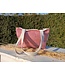 Le grenier du lin Linen bag with handles PIED DE POULE ROUGE