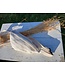 Le grenier du lin Banana bag in off-white linen with natural stripes