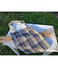 Le grenier du lin Blauw en wit geruite wollen draagtas