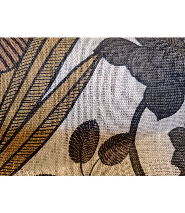 Linen fabric TARMAC LEMON