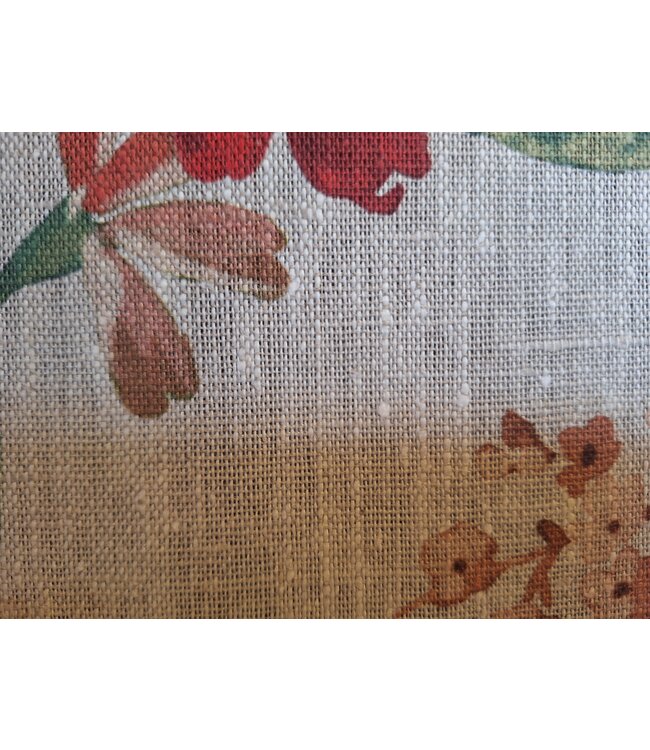 Tissu Lin BAROQUE ROUGE