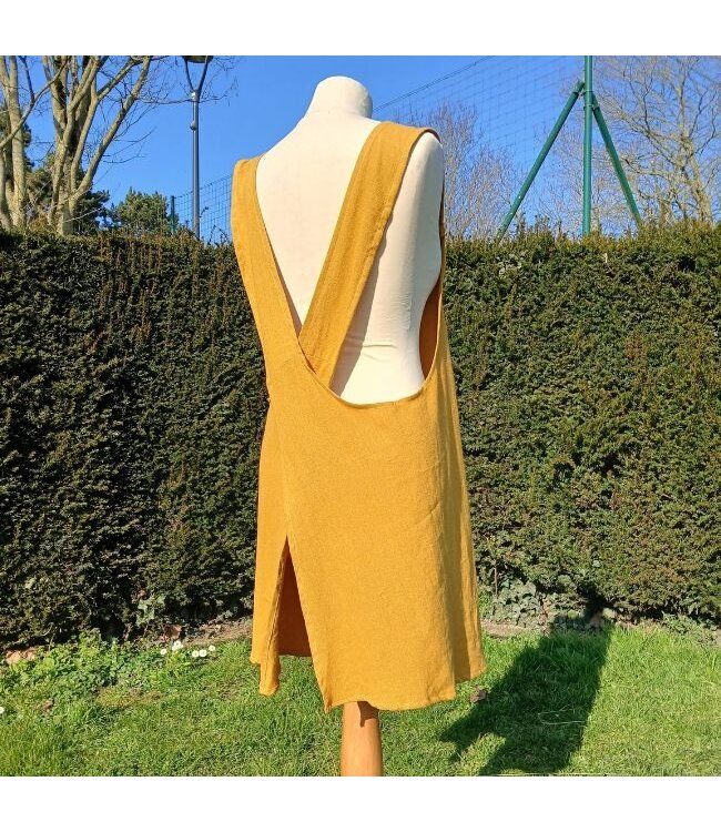 Le grenier du lin Japanese apron in yellow linen