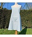 Japanese apron in celadon striped linen