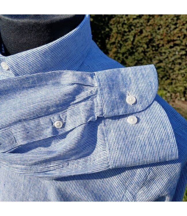 Chemise manches longues fines rayures bleu