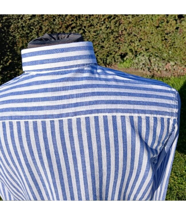 Blauw gestreept overhemd met lange mouwen