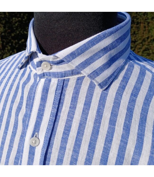 Chemise manches longues rayures bleues