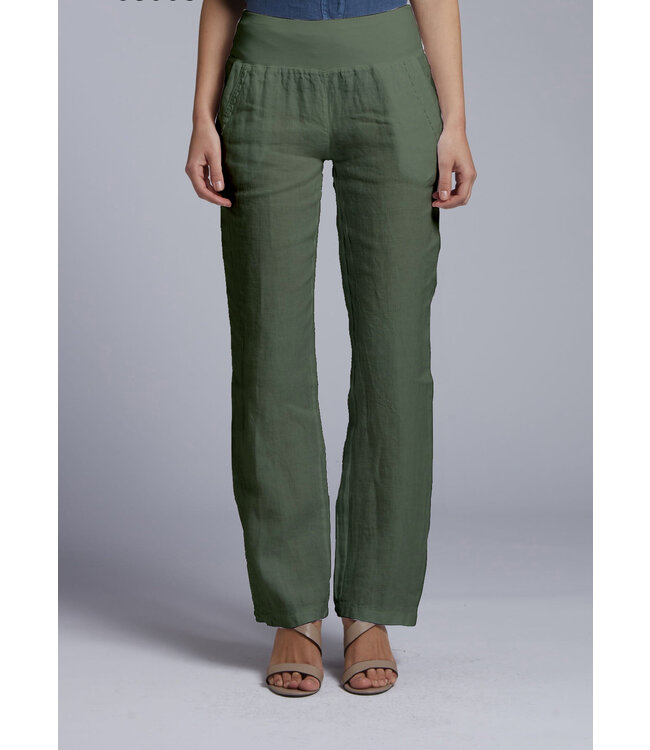 pantalon en lin FIDELE kaki