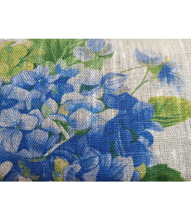 Hydrangea blue linen fabric