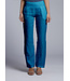 Pantalon en lin bleu petrole