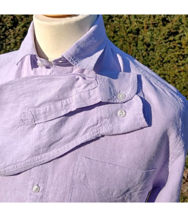 Le grenier du lin chemise  en lin manches longues parme