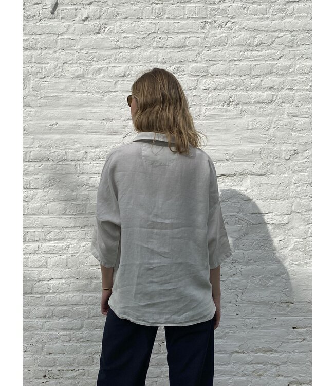 Le grenier du lin CLAUDIA krijt linnen blouse