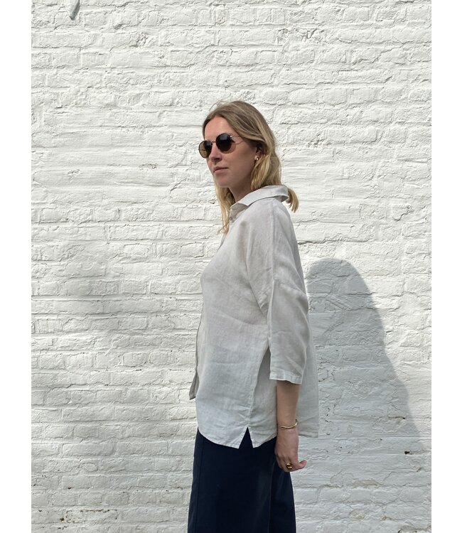 Le grenier du lin CLAUDIA krijt linnen blouse