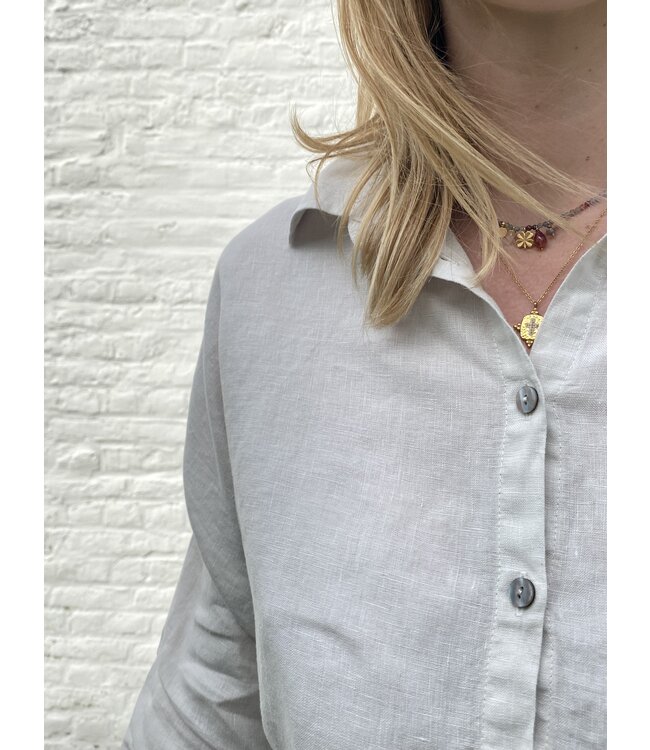 Le grenier du lin CLAUDIA krijt linnen blouse