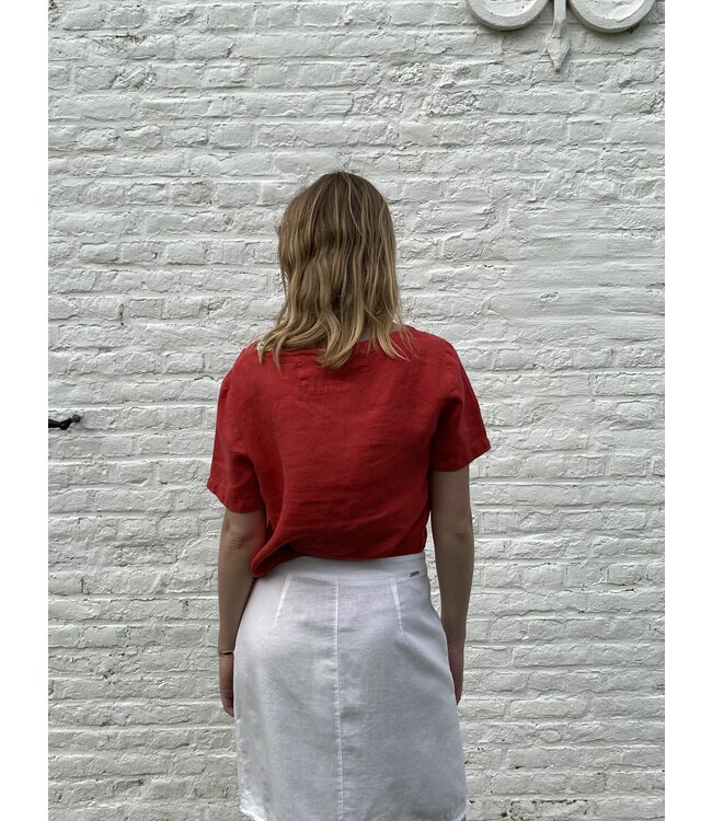 Maloka Off-white JANET linen skirt