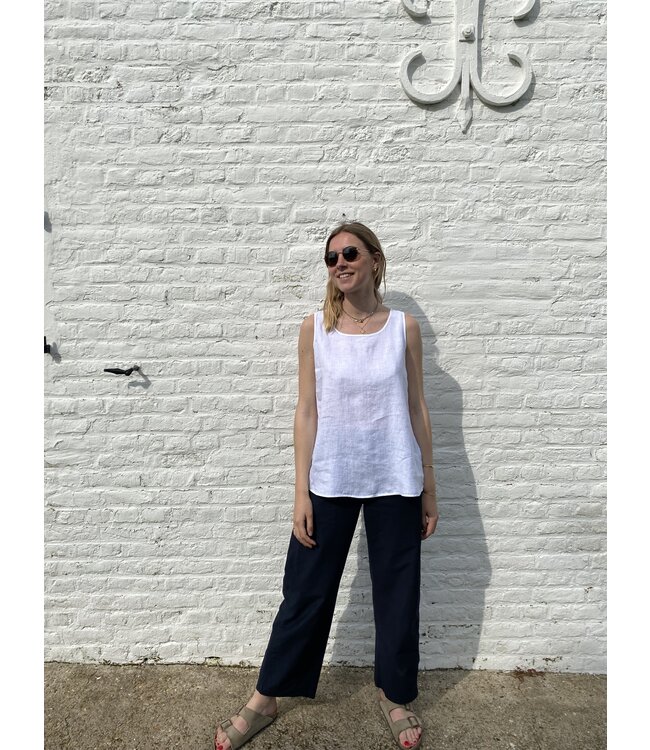 Le grenier du lin White Maki linen top